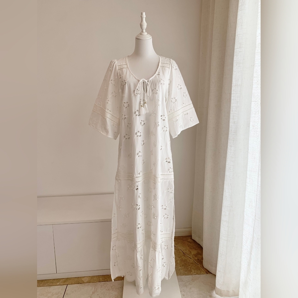 Spell Love Note Broderie Gown Dress Star White - Picture 12 of 16